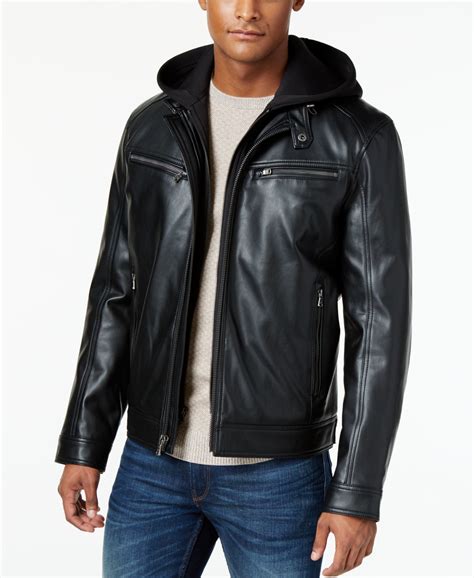 michael kors jacket mens bomber|michael kors leather biker jacket.